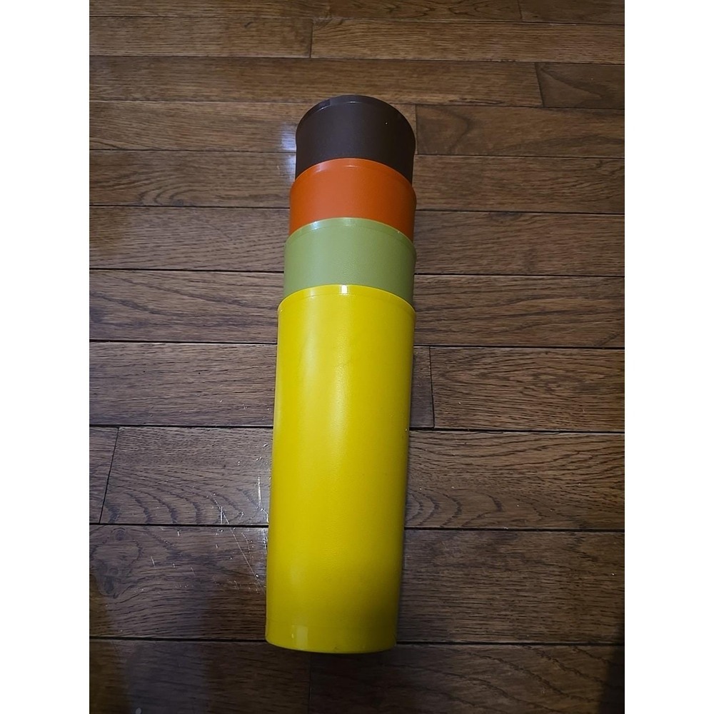 Vintage Tupperware Tumblers collectable cups harvest fall color Stacking...6.5